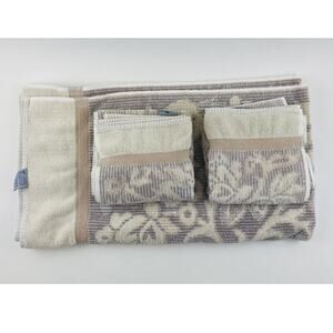 3 Royal Velvet Fieldcrest Towels Floral Flower Pink Blue Cream Bath Body Hand Sp